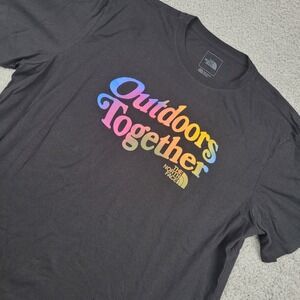 The North Face Outdoors Together Tee T Shirt Mens XL Rainbow‎ Pride LGBTQ Black